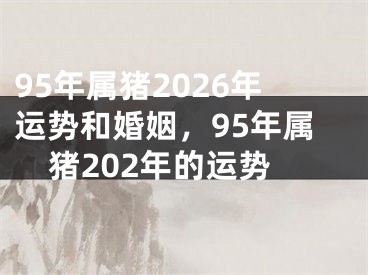 95年属猪2026年运势和婚姻,95年属猪202年的运势
