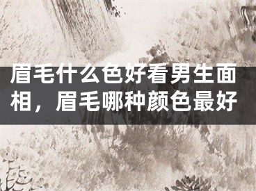 眉毛什么色好看男生面相,眉毛哪种颜色最好