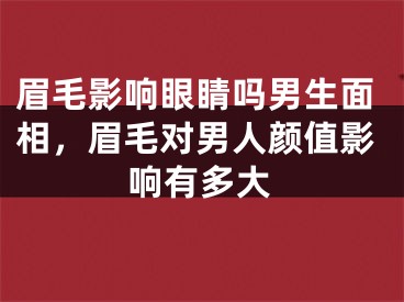 眉毛影响眼睛吗男生面相,眉毛对男人颜值影响有多大