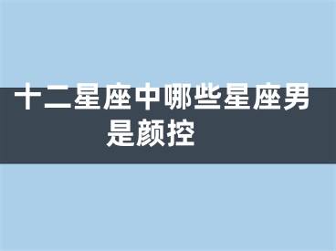 十二星座中哪些星座男是颜控 