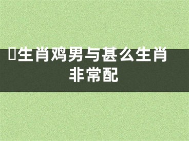 生肖鸡男与甚么生肖非常配