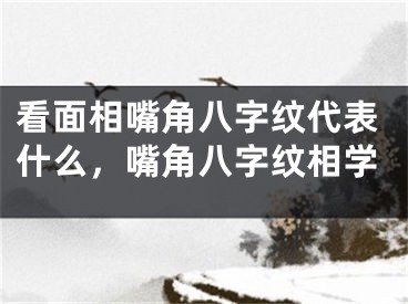 看面相嘴角八字纹代表什么,嘴角八字纹相学