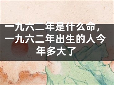 一九六二年是什么命，一九六二年出生的人今年多大了