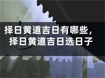 择日黄道吉日有哪些，择日黄道吉日选日子