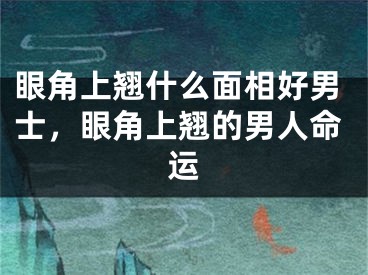 眼角上翘什么面相好男士，眼角上翘的男人命运