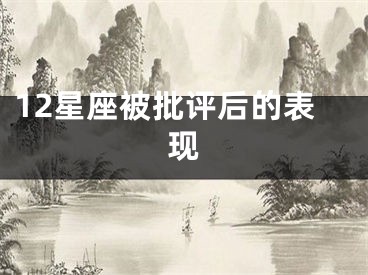 12星座被批评后的表现