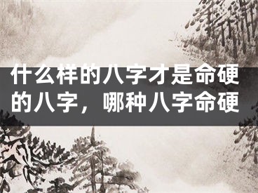 什么样的八字才是命硬的八字，哪种八字命硬