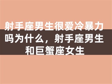 射手座男生很爱冷暴力吗为什么,射手座男生和巨蟹座女生