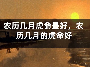 农历几月虎命最好，农历几月的虎命好