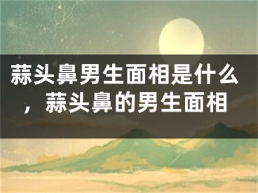 蒜头鼻男生面相是什么，蒜头鼻的男生面相