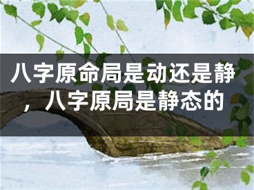 八字原命局是动还是静,八字原局是静态的
