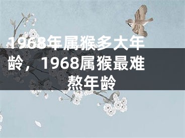 1968年属猴多大年龄,1968属猴最难熬年龄