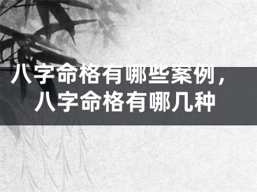 八字命格有哪些案例，八字命格有哪几种
