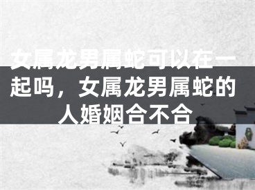 女属龙男属蛇可以在一起吗，女属龙男属蛇的人婚姻合不合