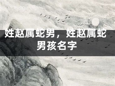 姓赵属蛇男,姓赵属蛇男孩名字