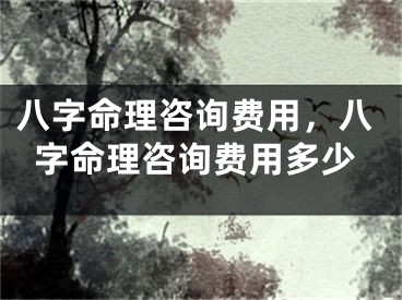 八字命理咨询费用，八字命理咨询费用多少