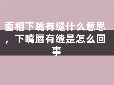 面相下嘴有缝什么意思,下嘴唇有缝是怎么回事