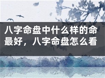 八字命盘中什么样的命最好，八字命盘怎么看