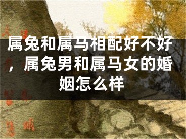 属兔和属马相配好不好，属兔男和属马女的婚姻怎么样