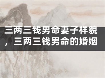 三两三钱男命妻子样貌，三两三钱男命的婚姻