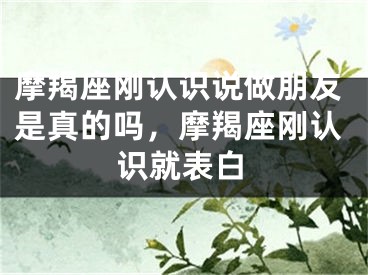 摩羯座刚认识说做朋友是真的吗，摩羯座刚认识就表白