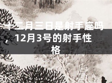 十二月三日是射手座吗，12月3号的射手性格
