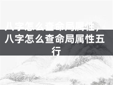 八字怎么查命局属性，八字怎么查命局属性五行