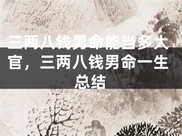 三两八钱男命能当多大官，三两八钱男命一生总结