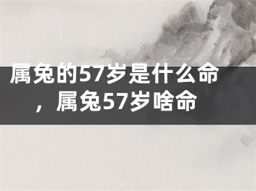 属兔的57岁是什么命,属兔57岁啥命