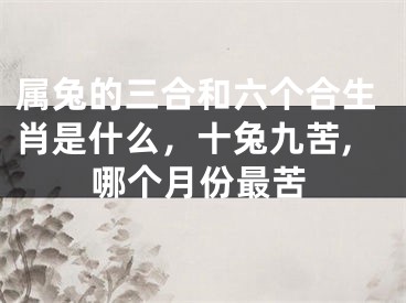 属兔的三合和六个合生肖是什么，十兔九苦,哪个月份最苦