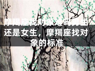 摩羯座找对象难吗男生还是女生，摩羯座找对象的标准
