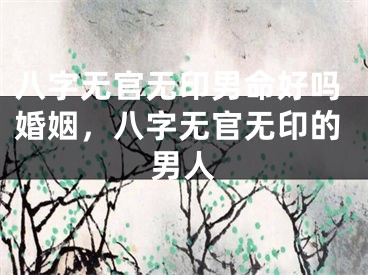 八字无官无印男命好吗婚姻，八字无官无印的男人