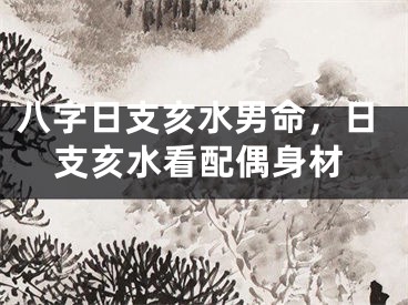 八字日支亥水男命，日支亥水看配偶身材