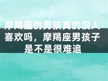 摩羯座的男孩真的没人喜欢吗,摩羯座男孩子是不是很难追