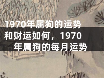 1970年属狗的运势和财运如何，1970年属狗的每月运势