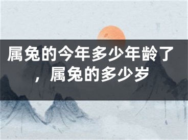属兔的今年多少年龄了，属兔的多少岁