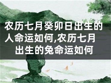 农历七月癸卯日出生的人命运如何,农历七月出生的兔命运如何