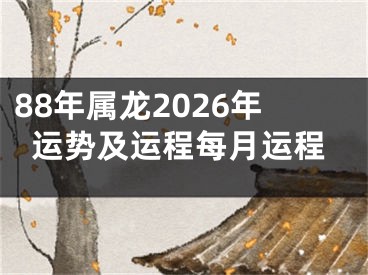 88年属龙2026年运势及运程每月运程
