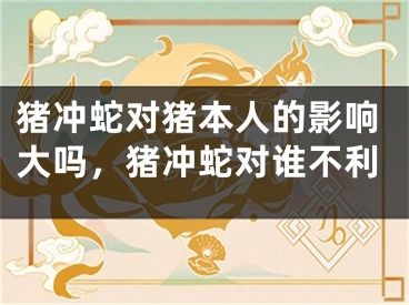 猪冲蛇对猪本人的影响大吗,猪冲蛇对谁不利