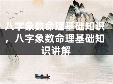 八字象数命理基础知识，八字象数命理基础知识讲解