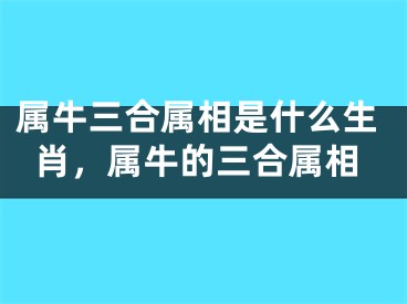 属牛三合属相是什么生肖，属牛的三合属相