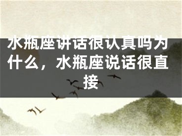 水瓶座讲话很认真吗为什么,水瓶座说话很直接