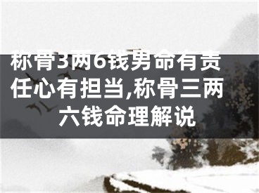 称骨3两6钱男命有责任心有担当,称骨三两六钱命理解说
