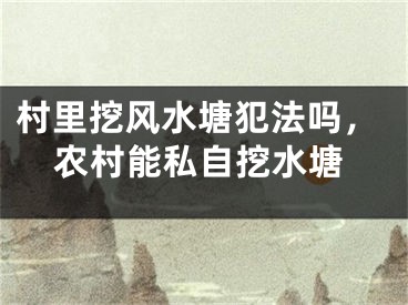 村里挖风水塘犯法吗,农村能私自挖水塘