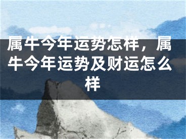 属牛今年运势怎样，属牛今年运势及财运怎么样