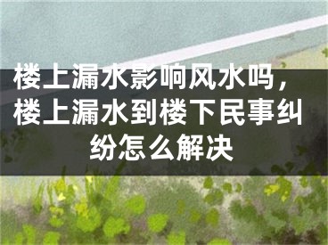 楼上漏水影响风水吗,楼上漏水到楼下民事纠纷怎么解决