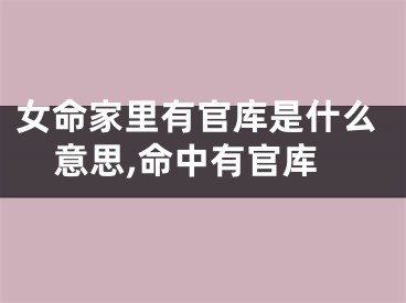 女命家里有官库是什么意思,命中有官库