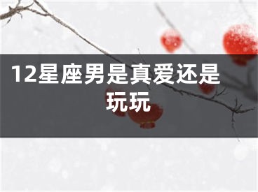 12星座男是真爱还是玩玩