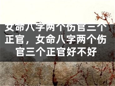 女命八字两个伤官三个正官，女命八字两个伤官三个正官好不好