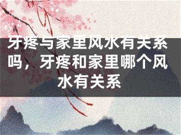 牙疼与家里风水有关系吗，牙疼和家里哪个风水有关系